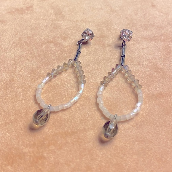 Sabika Jewelry Vintage Earrings authentic Swarovski crystal beaded drop earrings - Picture 4 of 5